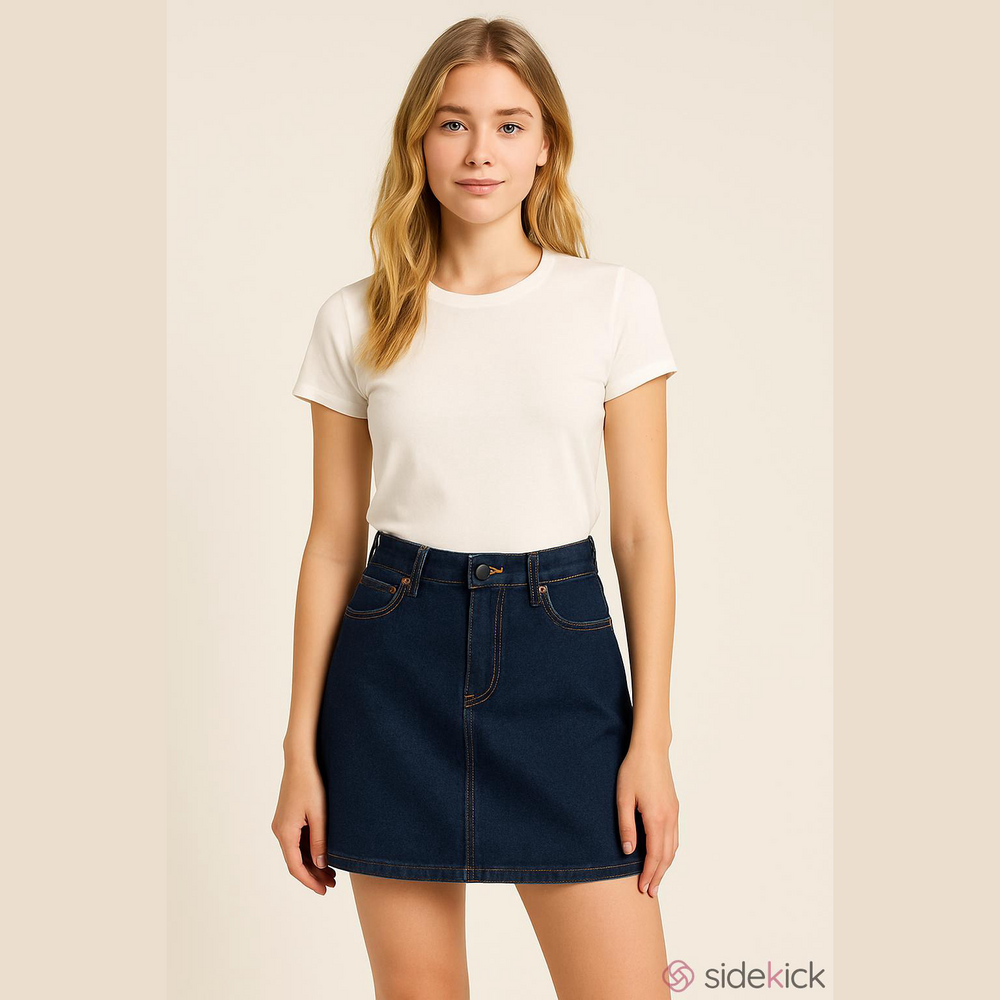 Chelsea & Violet High Waist Dark Blue Denim Mini Skirt